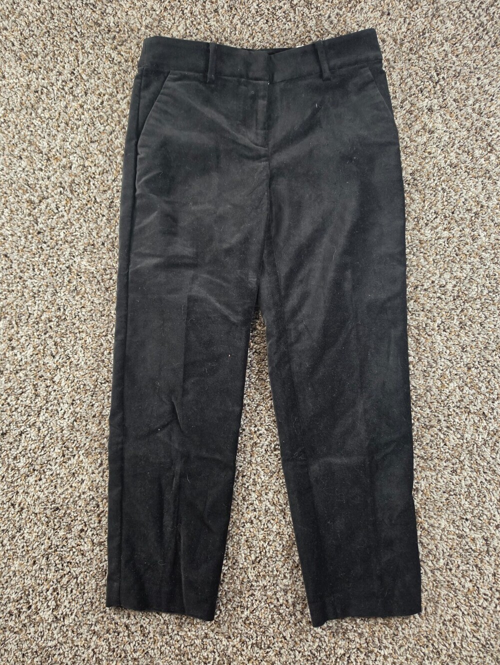 LOFT Womens Sz 0P The Riviera Slim Dress Pants Velvet Black NEW